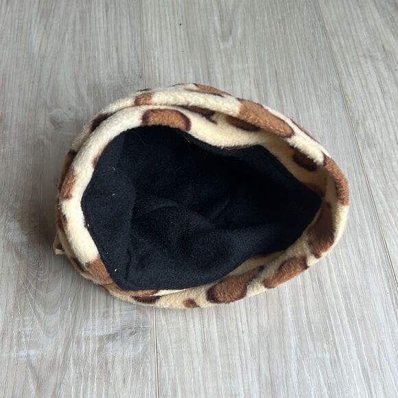 Animal Print Fleece Hat Girls OS Beanie Winter - Picture 4 of 4